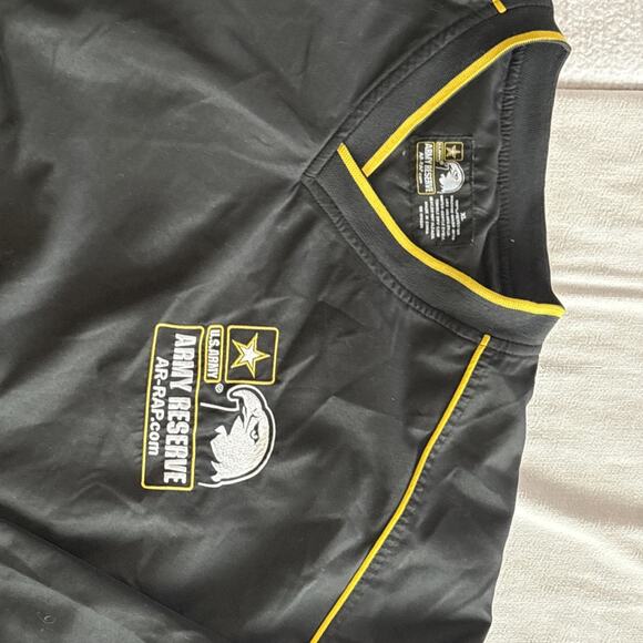 Army Army Reserve Mens Windbreaker Jacket XL Pullover Black Yellow V Neck - Picture 3 of 4